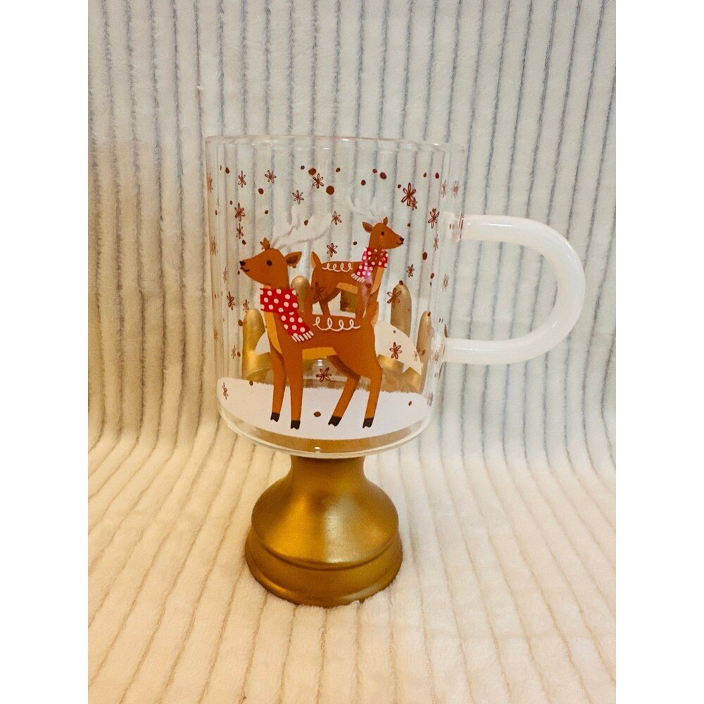 Wondershop Christmas Reindeer print glass mug